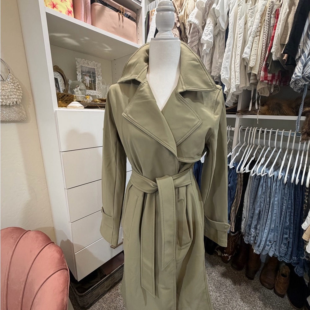 Athleta Olive Trench Coat
